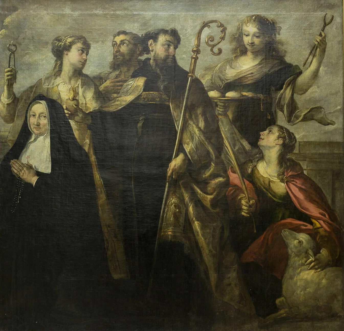 Suora con Sant'Agostino, Sant'Agnese e altri santi - Museo del Louvre, Parigi